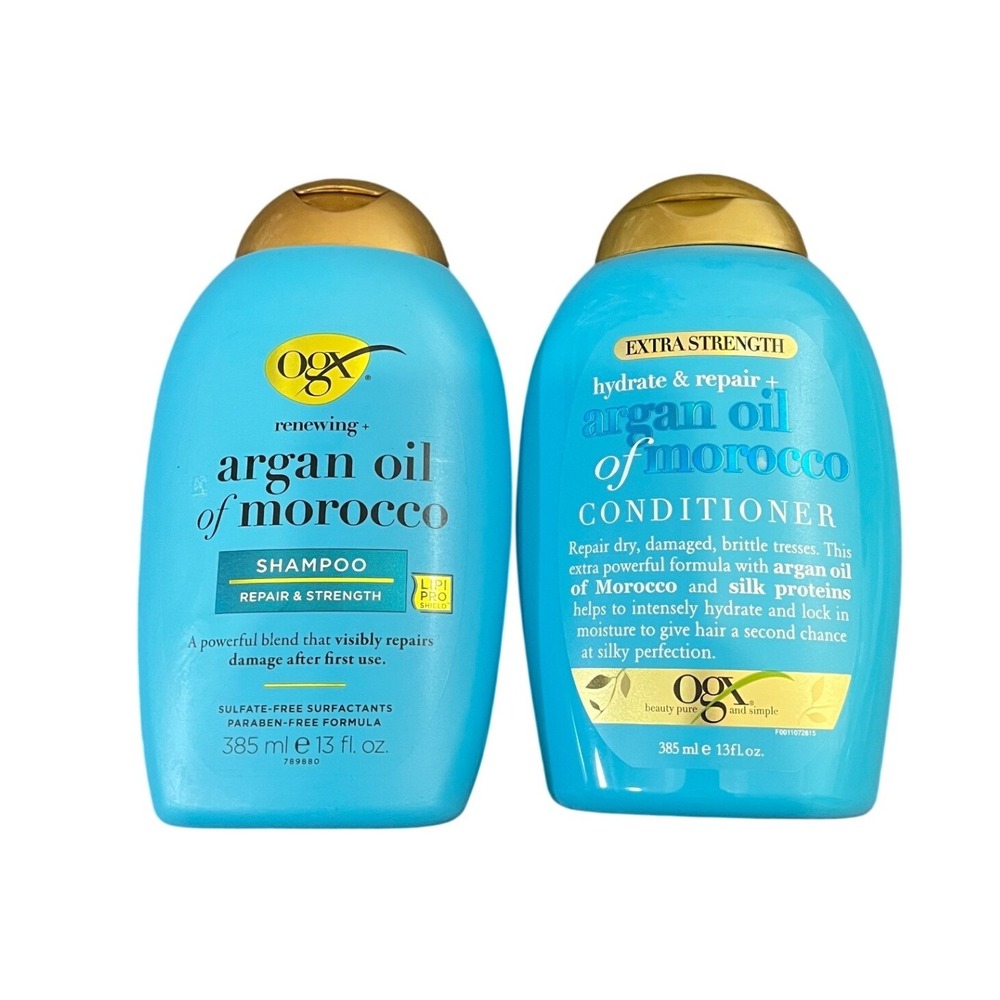OGX Shampoo and Conditioner Set Unisex 13 fl oz Blue Argan Oil of Morocco